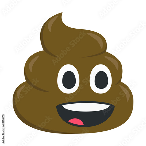 Pile of Poo Emoji Icon Illustration. Dog Dirt Vector Symbol Emoticon Design Doodle.