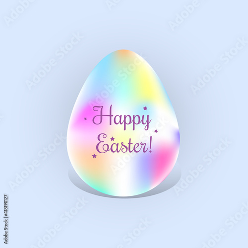 Easter illustration. Isolated Easter colorful edd on the gray background