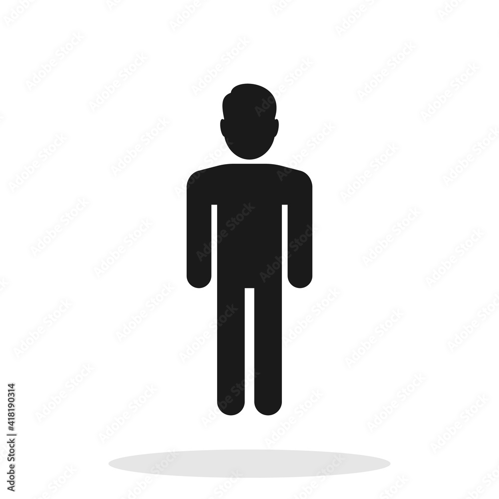 Man silhouette icon isolated on white background. Man silhouette icon isolated on white background.
