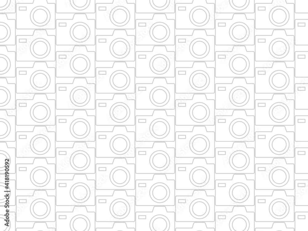 grey photo camera seamless pattern - vector illustration