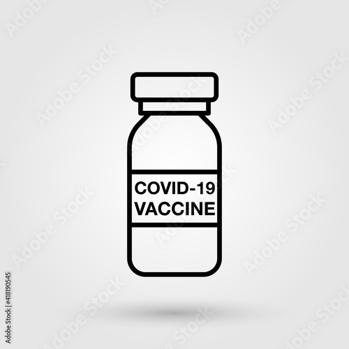Coronavirus vaccine icon. Antivirus vaccination symbol. Virus, disease treatment icon.