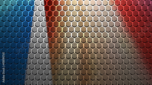 wall hexagon color grid background