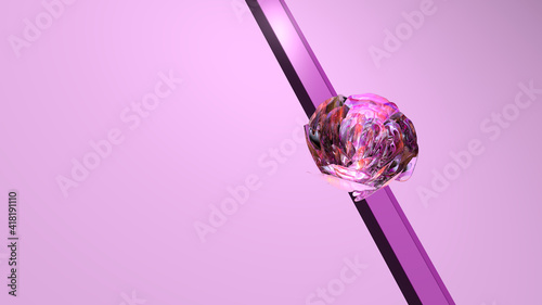 rose crystal flower emerald art background