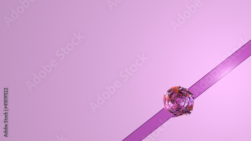 rose crystal flower emerald art background
