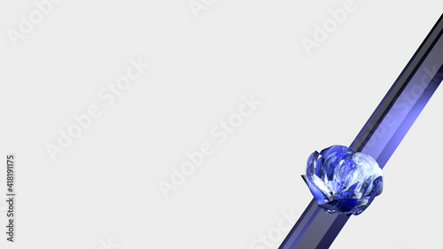 rose crystal flower emerald art background