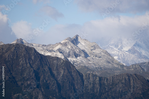 The mountains and nature of the Ossola Valley near the town of Mergozzo, Italy - September 2020.