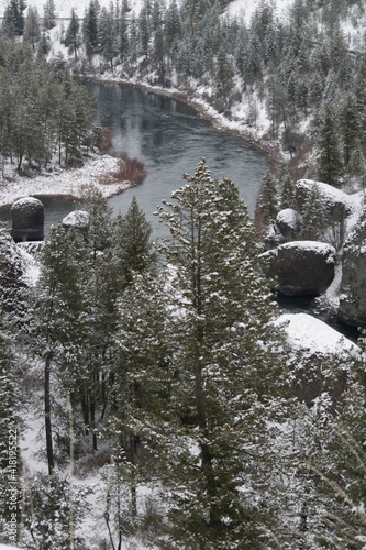 Riverside state park in Spokane, WA in the winter.