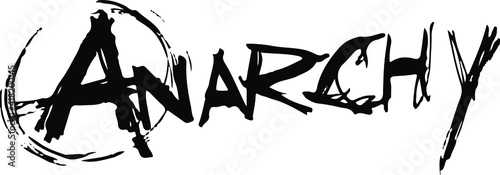 Anarchy hand drawn and brush effect title. Vector design illustration. CSGO Anarchy.