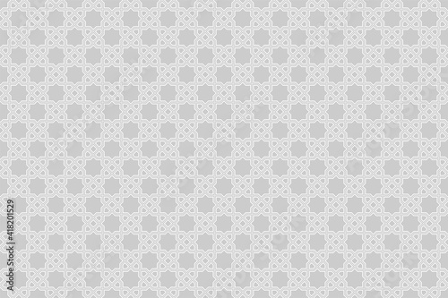 Islamic Geometric Pattern vector background illustration in light grey white color