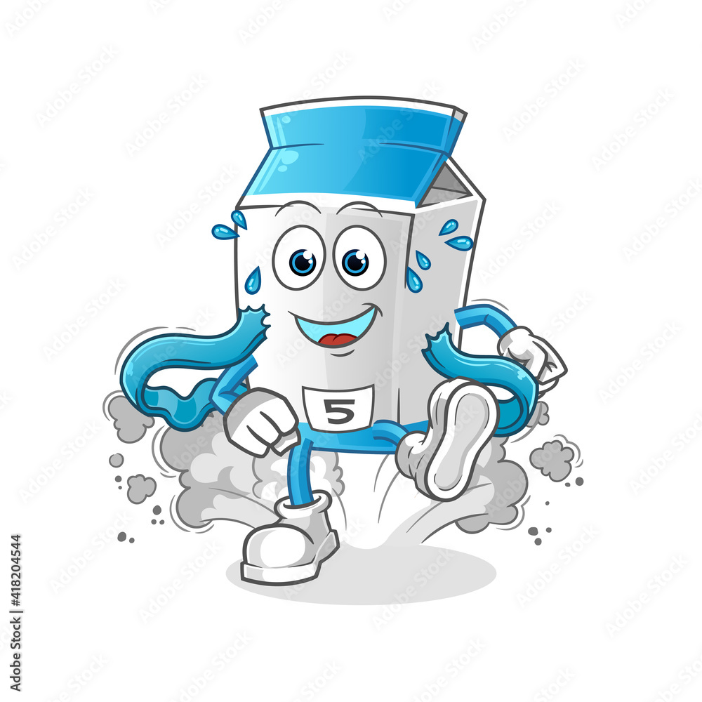 milk runner character. cartoon mascot vector