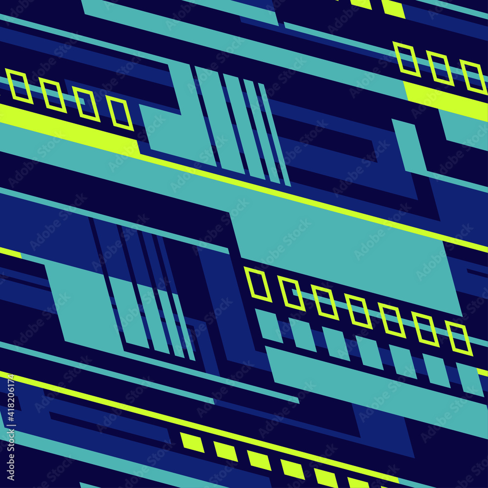 Obraz premium Striped geometric seamless pattern. Abstract modern sport grunge racing texture for vinyl wrap print. Vector background.
