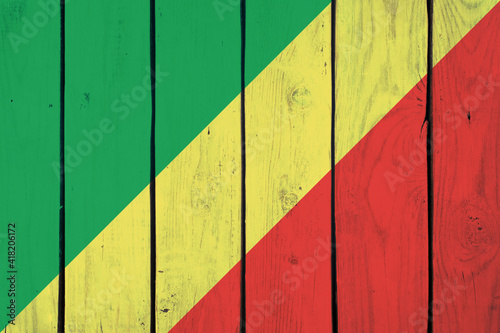 national flag of the Republic of the Congo on wooden texture