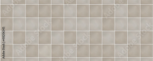 Horizontal square beige colored ceramic tiles. Seamless pattern, square beige and brown tiles.Vector illustration.