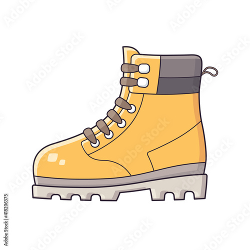 Yellow boot isolated