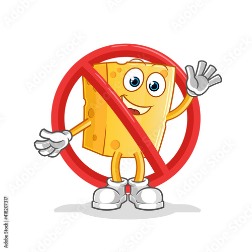 say no to cheese mascot. cartoon vector