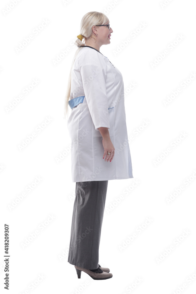 side view . woman doctor looking forward to copy-space. side view . woman doctor looking forward to copy-space.