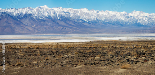 USA, California. Sierra Nevada Range and Owens Lake (a large salt flat). © Danita Delimont