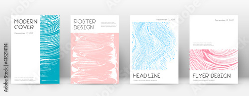 Cover page design template. Minimal brochure layout. Charming trendy abstract cover page. Pink and b