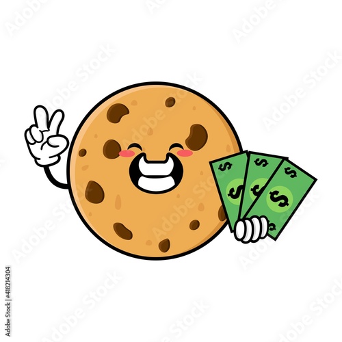 cute cookies cartoon mascot character funny expression