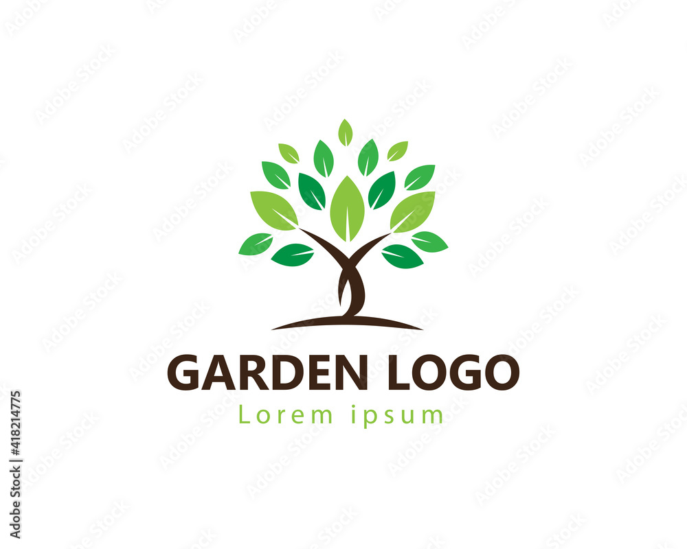 Obraz premium garden logo tree logo leave logo