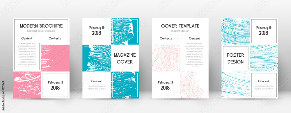 Cover page design template. Business brochure layout. Bewitching trendy abstract cover page. Pink an