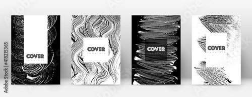 Cover page design template. Hipster brochure layout. Breathtaking trendy abstract cover page. Black