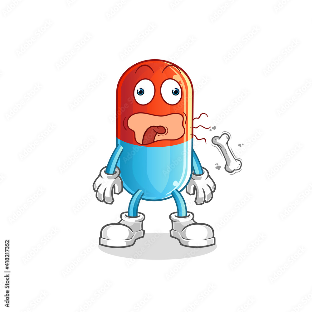 medicine burp mascot. cartoon vector