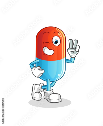 medicine young boy character. cartoon mascot vector