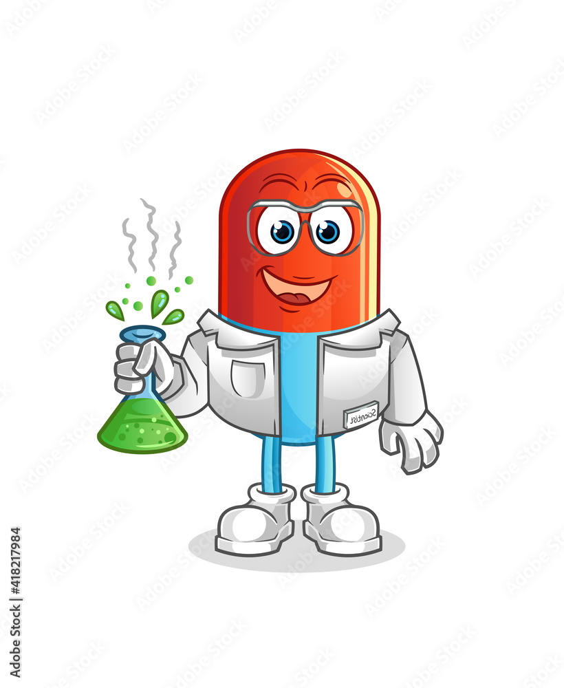 Obraz premium medicine scientist character. cartoon mascot vector