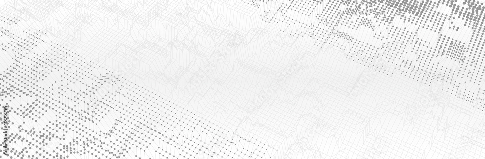 Abstract White Grey background. Technology line pattern with dots. 3d surface. Futuristic vector illustration Abstract White Grey background. Technology line pattern with dots. 3d surface. Futuristic vector illustration