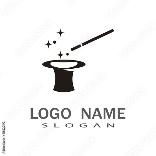 Wand magic hat Logo Template vector symbol design