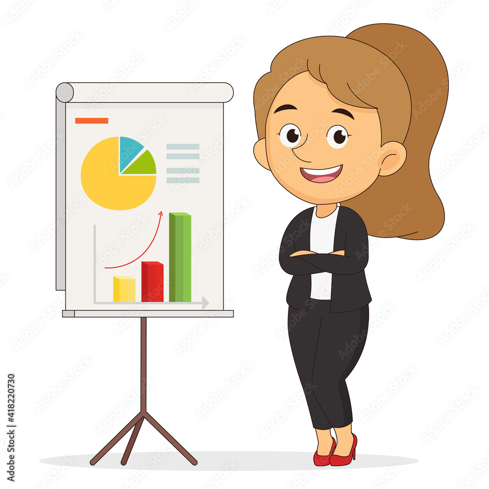 successful business woman showing progress report successful business woman showing progress report