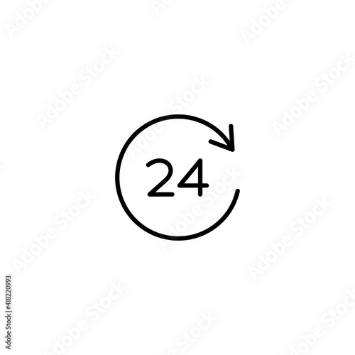 Free Download 24 hours icon vector for web, computer and mobile app - GFXLoad