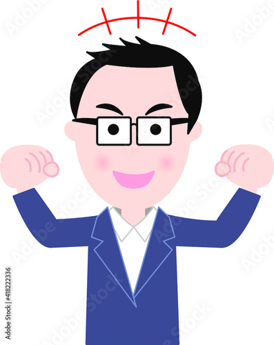 ガッツポーズするビジネスマン