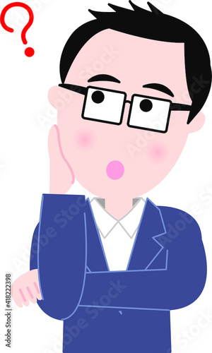 頬杖をして考える男性ビジネスマン