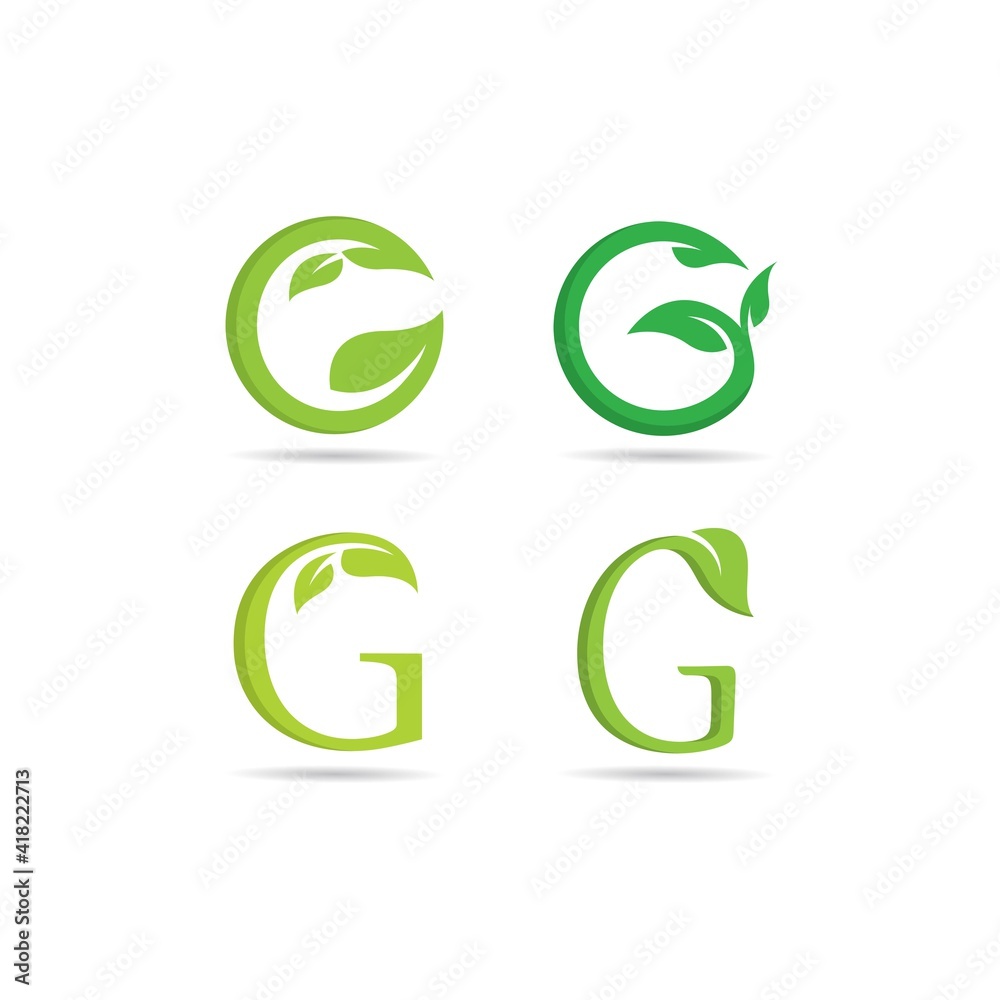 G eco green nature vector icon concept illustration G eco green nature vector icon concept illustration