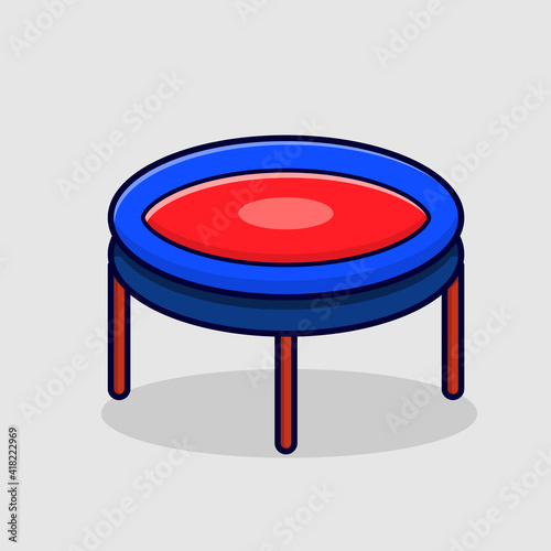 trampoline isolated cartoon vector illustration in flat style