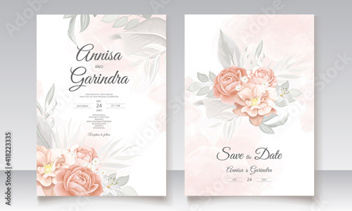  Elegant wedding invitation card flower