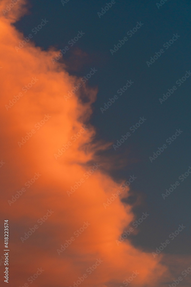 sunset sky with clouds orange