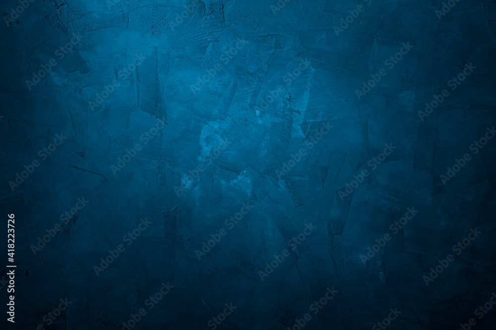 Empty old dark blue loft cement wall texture backgrounds