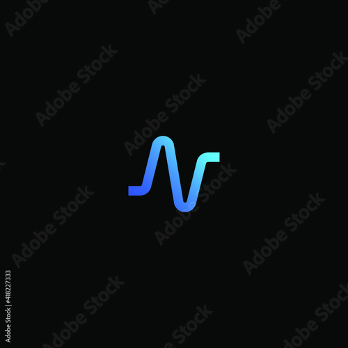 Letter N Wave Logo Design 