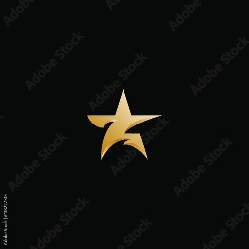 golden star on black background