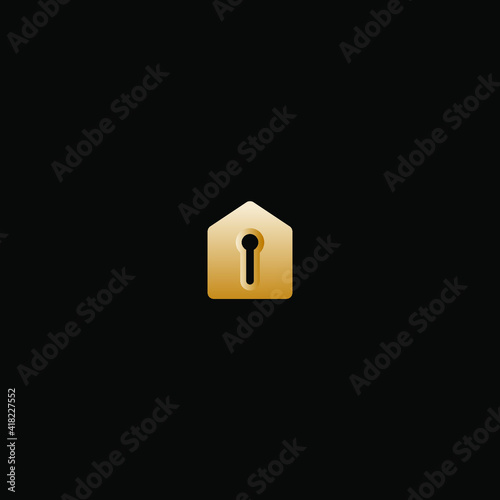 simple golden light switch on black