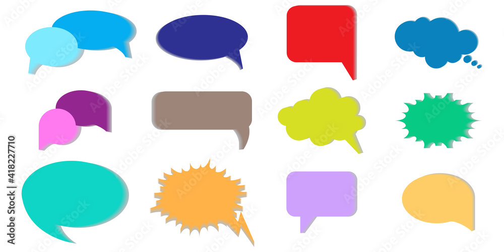 Colored bubble speech. Think bubble icon. Communication icon set. Stock image. EPS 10. Colored bubble speech. Think bubble icon. Communication icon set. Stock image. EPS 10.
