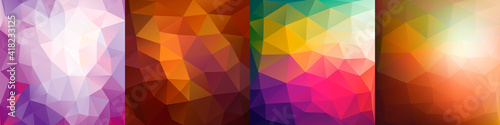 Set of colorful geometric background. Vector set