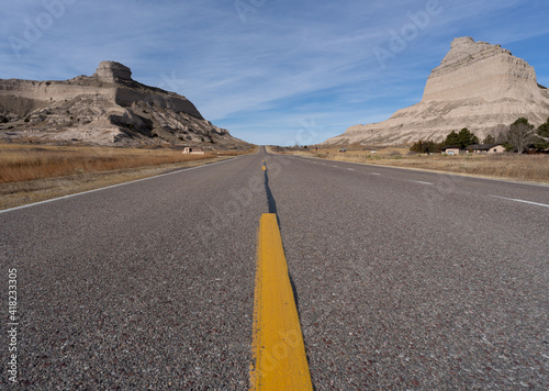 view from road of scottsbluff national monument photo