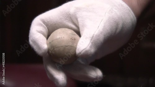 Old Leather Golf Ball, From the Early Days of Sport, Previously Used in Competition photo