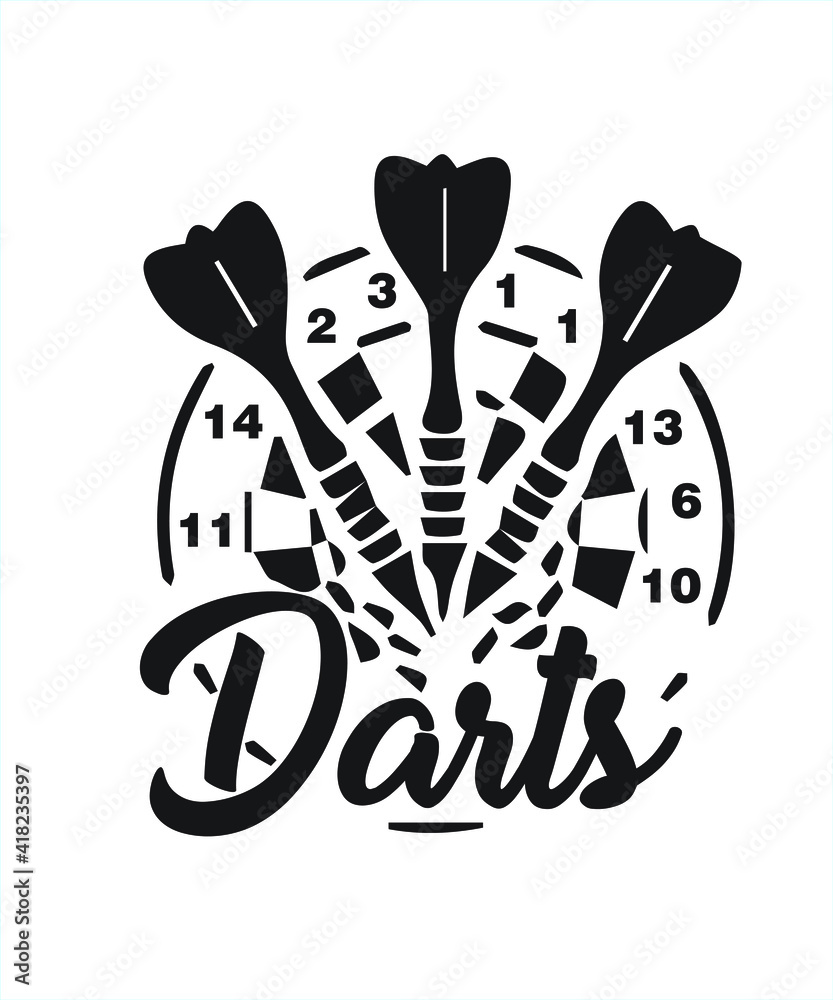 Darts game champion, 180 typography for t- shirt, vector, template ...