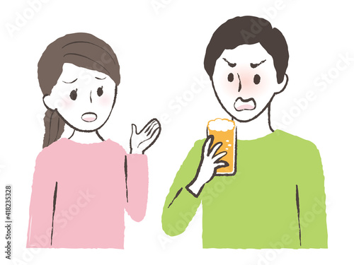 illustration of drinking and bad health