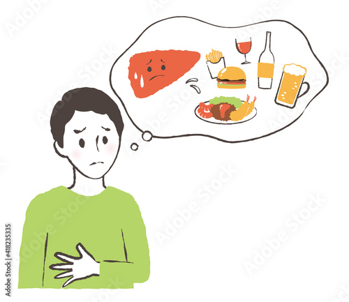 illustration of drinking and bad health
